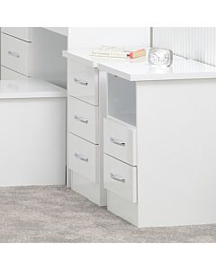 Nevada 2 Drawer Bedside - White Gloss