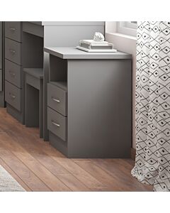Nevada 2 Drawer Bedside - 3D Effect Grey