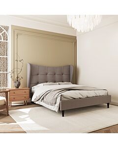 Verona 4'6" Bed - Brown Fabric