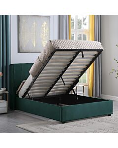 Amelia 5' Plus Bed - Green Velvet Fabric