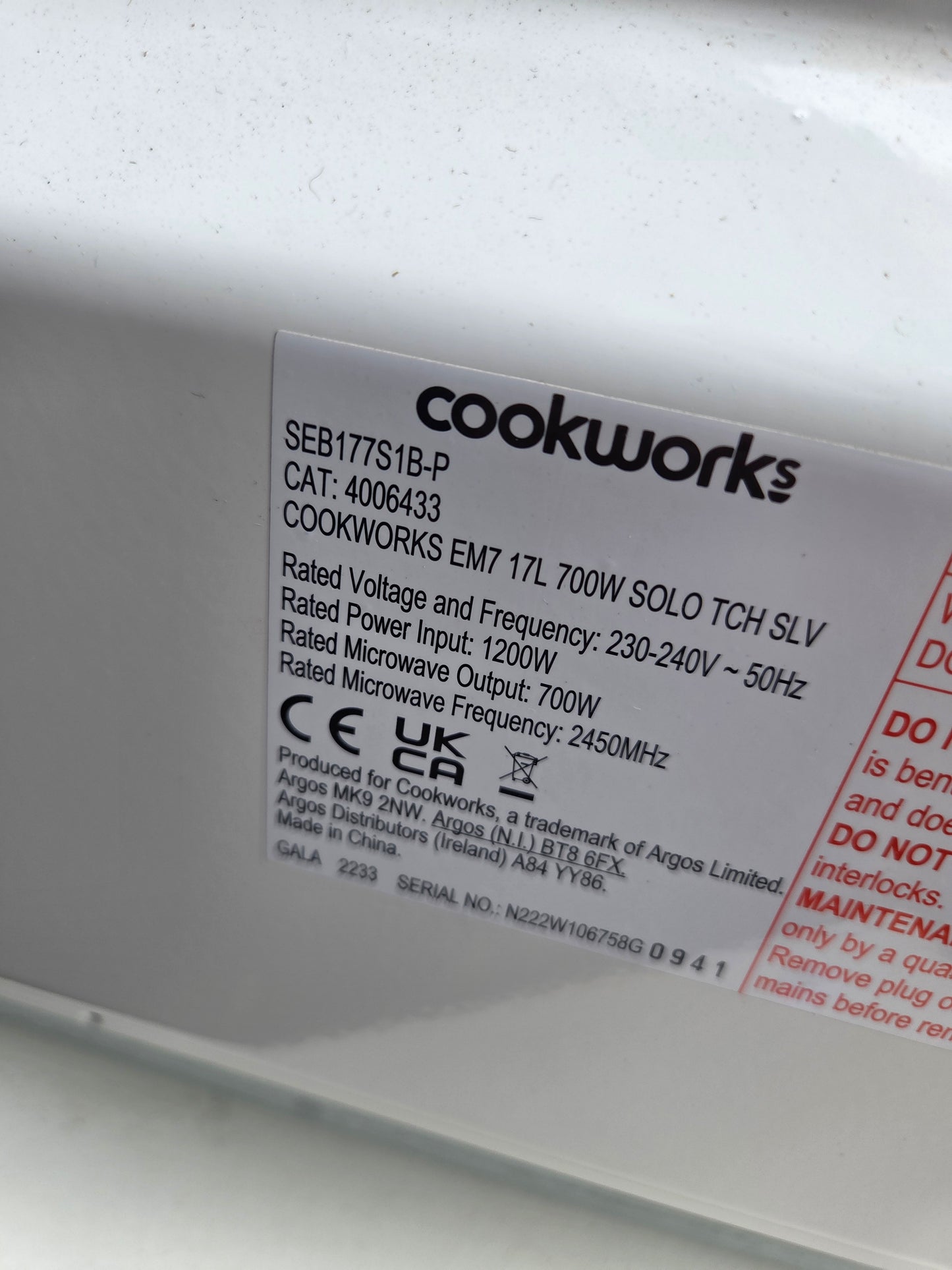 Cookworks microwave 🌟 Free delivery in Leicester 🌟