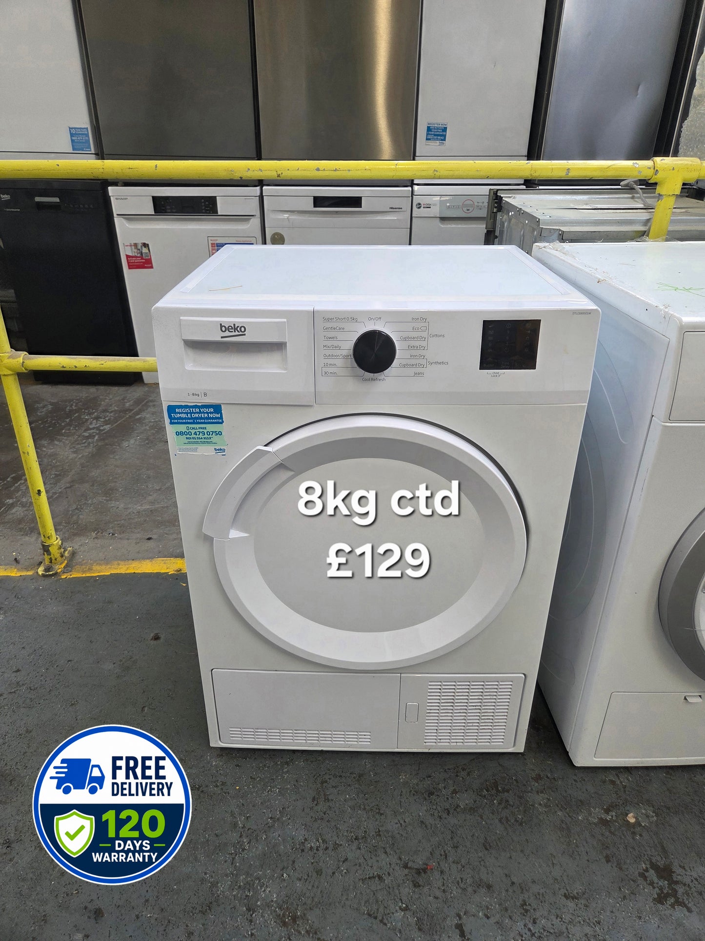 Beko 8kg condenser tumble dryer Refurbished | 120 Day Warranty | Free Delivery
