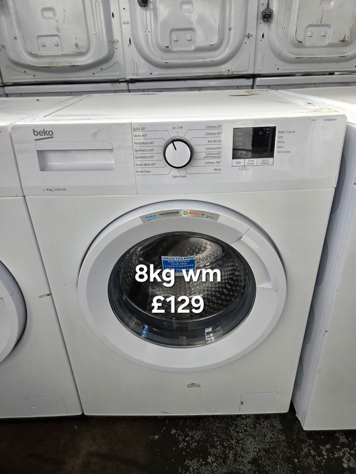 Beko WTK82041W 8kg washing machine Refurbished | 120 Day Warranty | Free Delivery