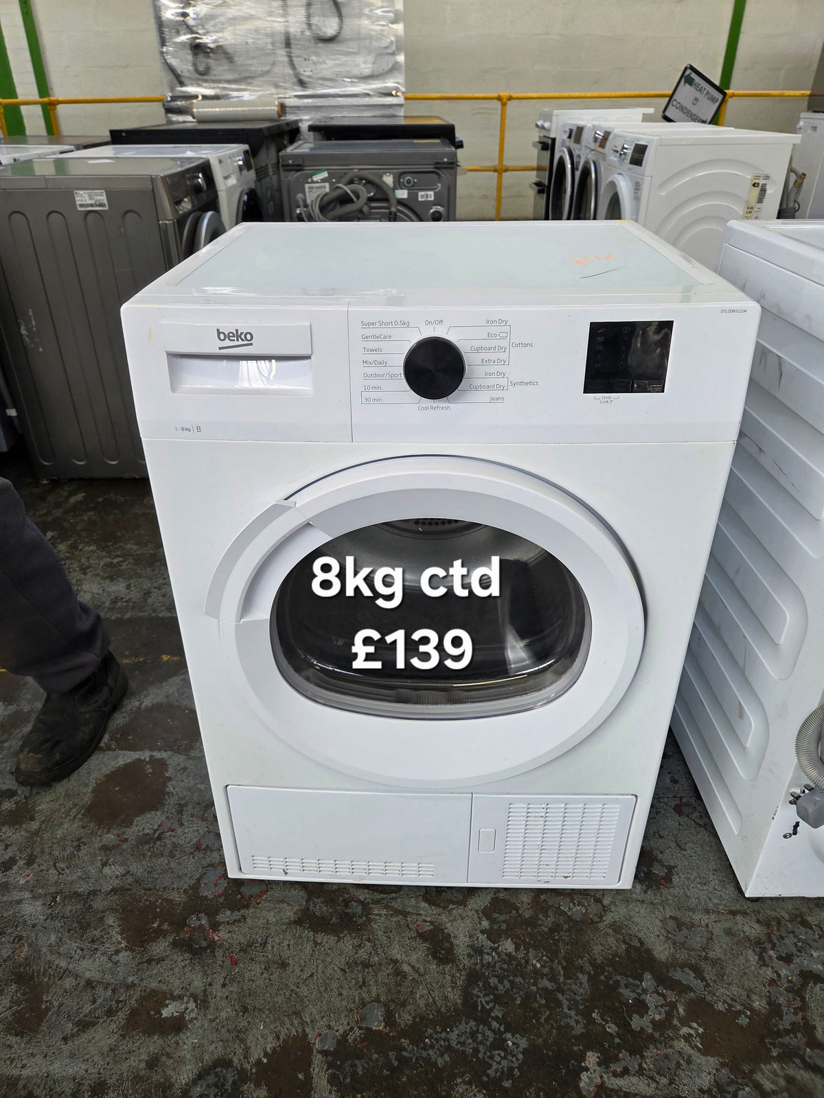 Beko DTLCE80121W 8kg condenser tumble dryer Refurbished | 120 Day Warranty | Free Delivery