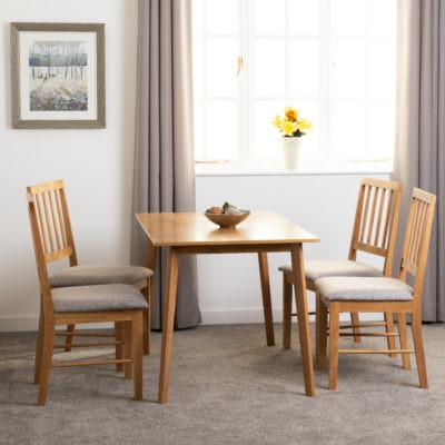 Austin 1+4 Dining Set
Oak Effect/Grey Fabric