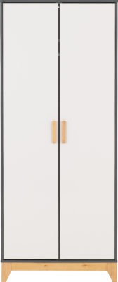 Cleveland 2 Door Wardrobe
White/Grey Metal Effect