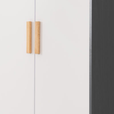 Cleveland 2 Door Wardrobe
White/Grey Metal Effect