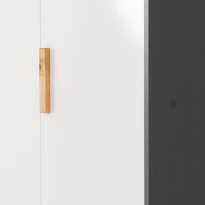 Cleveland 3 Door Wardrobe
White/Grey Metal Effect