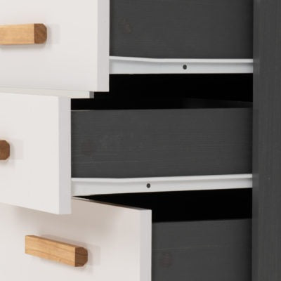 Cleveland 3 Drawer Bedside
White/Grey Metal Effect