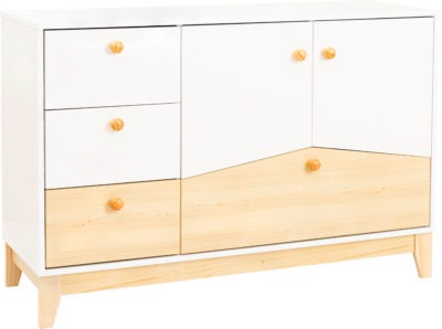 Cody 2 Door 4 Drawer Storage Unit
White/Pine Effect