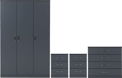 Dakota 3 Door Wardrobe Bedroom Set
Dark Grey
