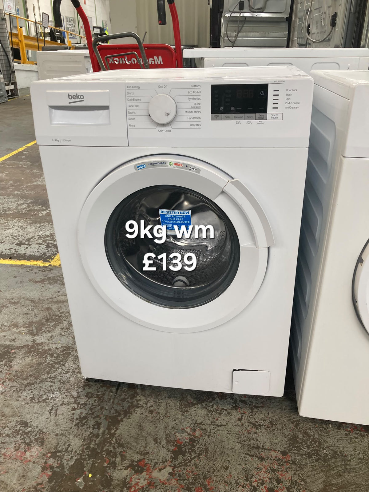 Beko 9kg washing machine Refurbished | 120 Day Warranty | Free Delivery