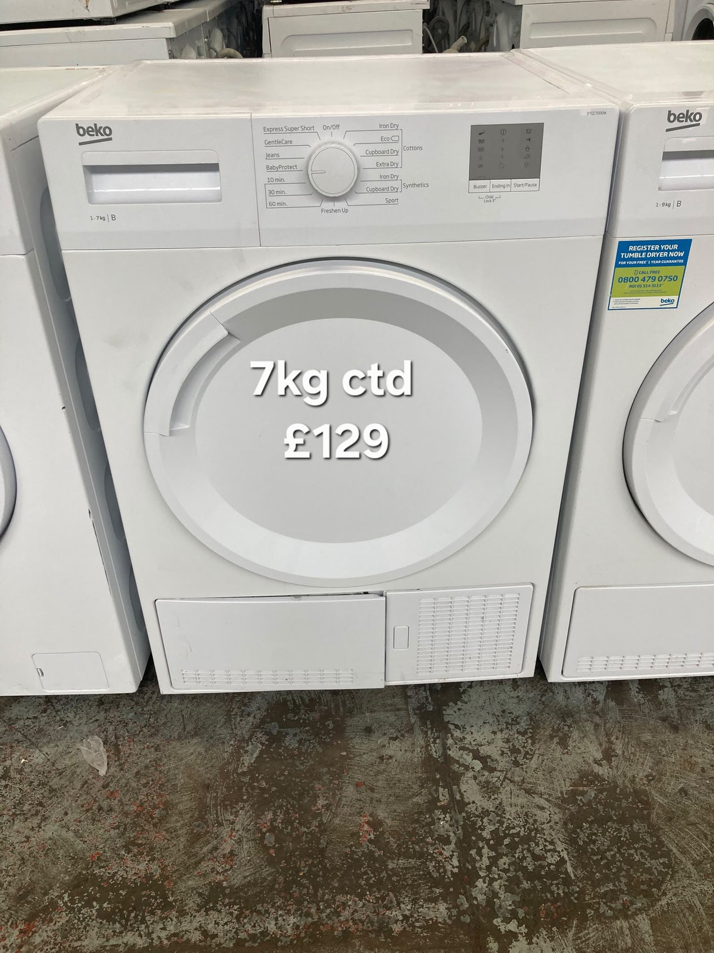 Beko 7kg condenser tumble dryer Refurbished | 120 Day Warranty | Free Delivery