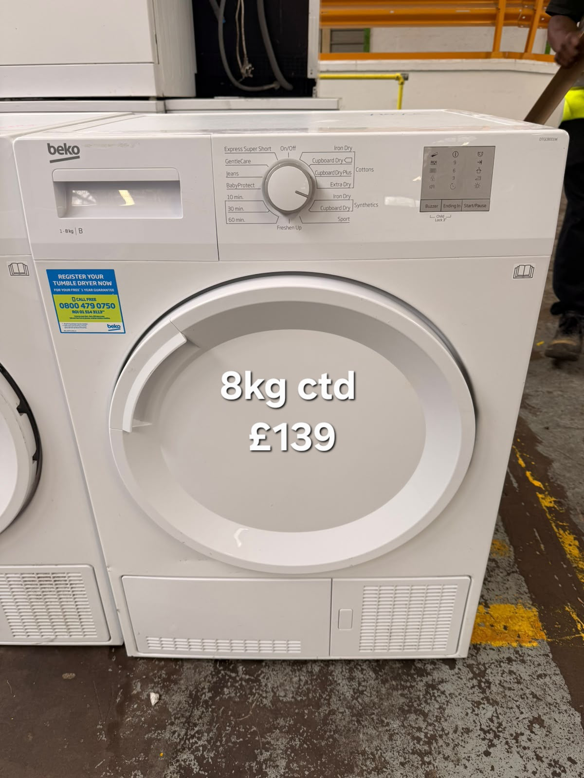Beko 8kg DTGC8000W condenser tumble dryer Refurbished | 120 Day Warranty | Free Delivery