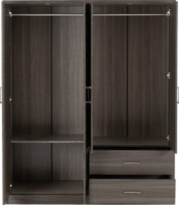 Lisbon 4 Door Wardrobe
Black Wood Grain