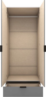 Madrid 2 Door 1 Drawer Mirrored Wardrobe
Grey/White Gloss