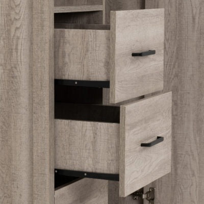 Oliver 1 Door 3 Drawer Open Shelf Wardrobe
Light Oak Effect