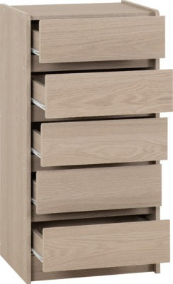 Paris 5 Drawer Chest
Smoked Ash Effect