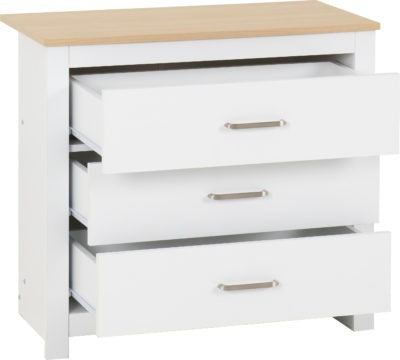 Portland 3 Drawer Chest
White/Oak Effect