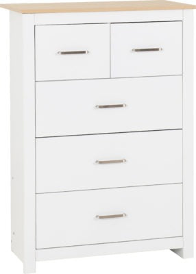 Portland 3+2 Drawer Chest
White/Oak Effect