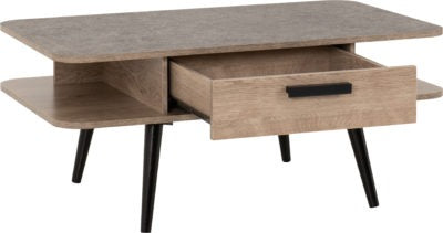 Saxton 1 Drawer Coffee Table
Mid Oak Effect/Grey