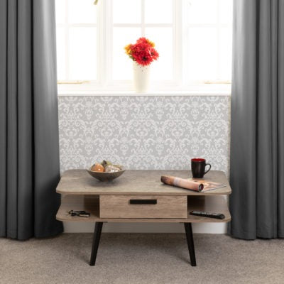 Saxton 1 Drawer Coffee Table
Mid Oak Effect/Grey