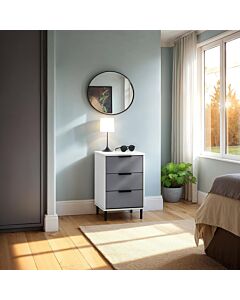 Madrid 3 Drawer Bedside