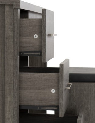 Lisbon 2 Piece Dressing Table Set
Black Wood Grain/Black Faux Leather