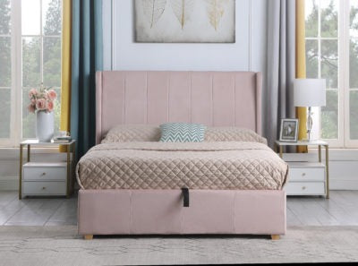 Amelia Plus 4'6" Storage Bed
Pink Velvet Fabric
