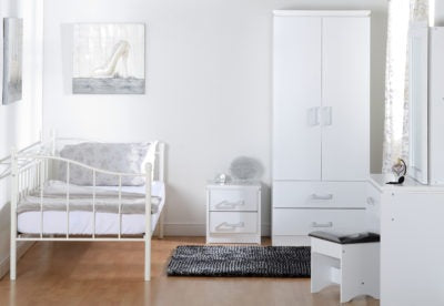 Charles 2 Drawer Bedside
White