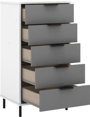 Madrid 5 Drawer Chest
Grey/White Gloss