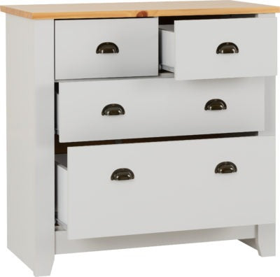 Ludlow 2+2 Drawer Chest
Grey/Oak Lacquer