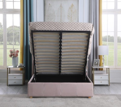 Amelia Plus 4'6" Storage Bed
Pink Velvet Fabric