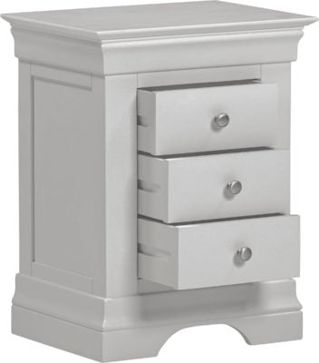 Bordeaux 3 Drawer Bedside
Pebble Grey