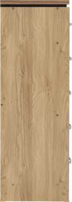 Charles 5 Drawer Narrow Chest
Oak Effect Veneer with Walnut Trim