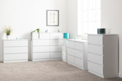 Malvern 3 Drawer Bedside
White