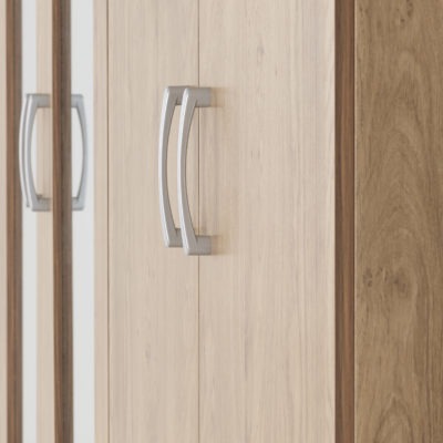 Charles 4 Door 2 Drawer Mirrored Wardrobe
Oak Effect Veneer with Walnut Trim