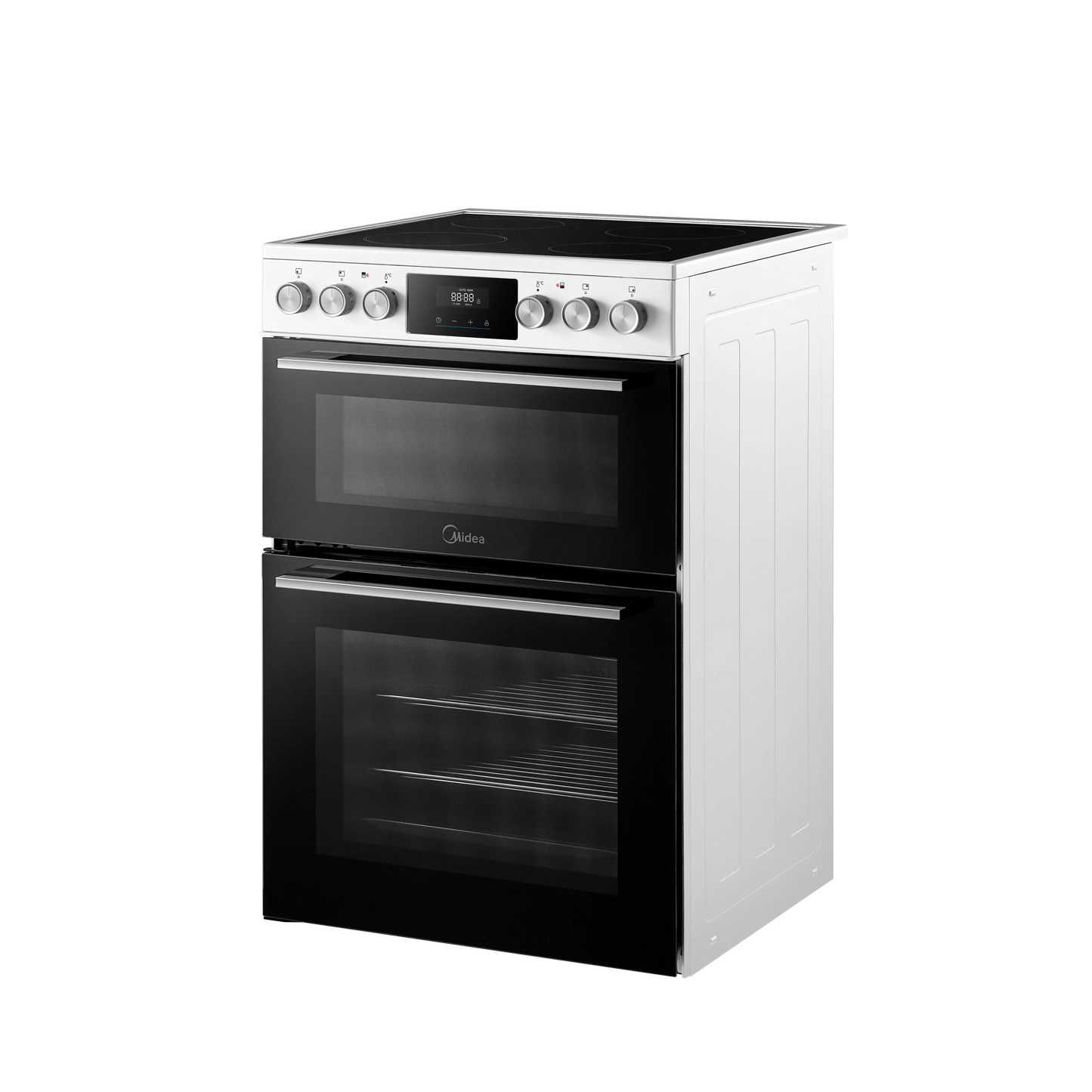 Midea MFO24EME4R118-WH 60cm Double Oven FS Cooker with Ceramic Hob AA Rated in White