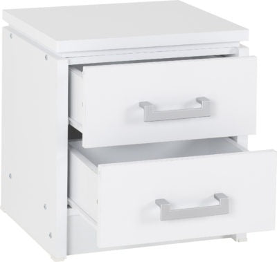 Charles 2 Drawer Bedside
White