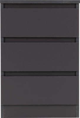 Malvern 3 Drawer Bedside
Grey