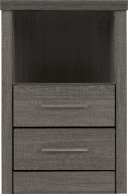 Lisbon 2 Drawer 1 Shelf Bedside Cabinet
Black Wood Grain