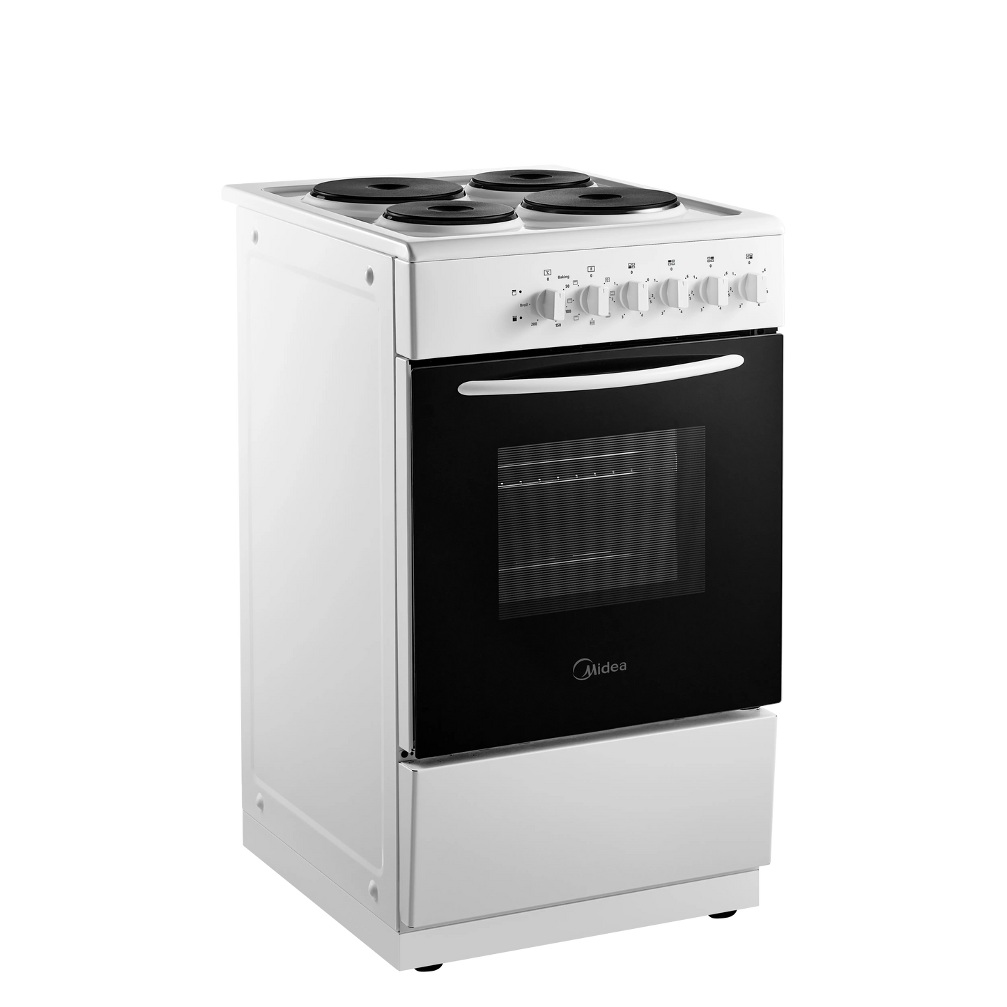 Midea MFO20DME4H109-WH 50cm Single Oven FS Cooker with Sealed Plates A Rated in White