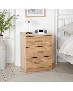 Dakota 3 Drawer Bedside