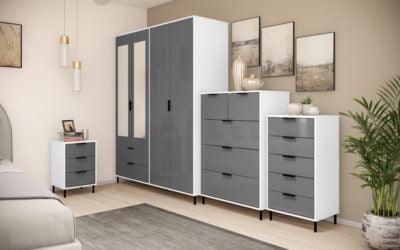 Madrid 5 Drawer Chest
Grey/White Gloss