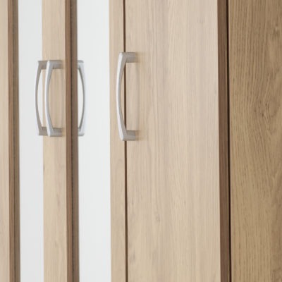 Charles 3 Door 2 Drawer Mirrored Wardrobe
Oak Effect Veneer with Walnut Trim