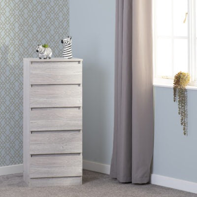 Malvern 5 Drawer Narrow Chest
Urban Snow