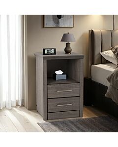 Lisbon 2 Drawer Bedside - Black Wood Grain