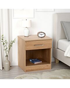 Dakota 1 Drawer Bedside - Oak Effect