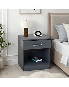 Dakota 1 Drawer Bedside - Dark Grey