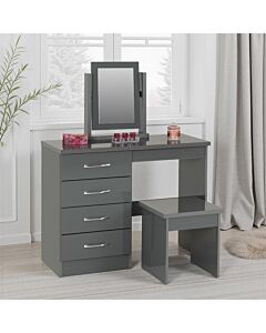 Nevada Dressing Table Set - Grey Gloss